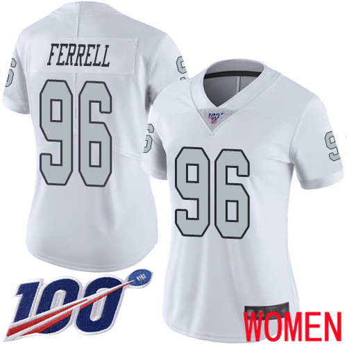 Oakland Raiders Limited White Women Clelin Ferrell Jersey NFL Football #96 100th Season Rush Vapor Jersey